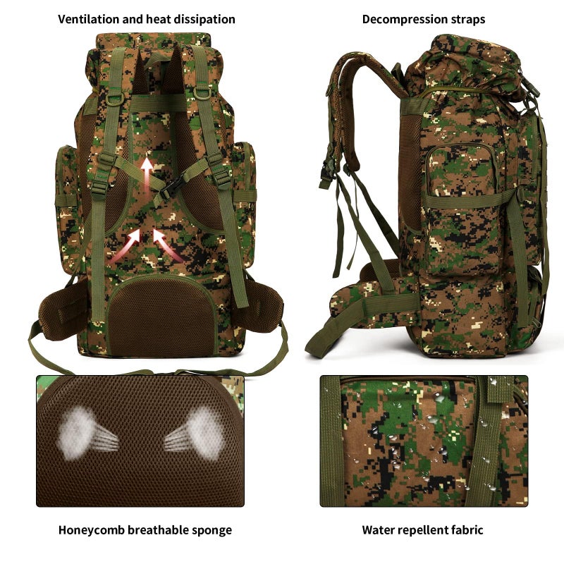 W WINTMING Hiking Backpack for Men 70L/100L Camping Backpack Military Rucksack Molle 3 Days Assault Pack for Climbing - Image 4
